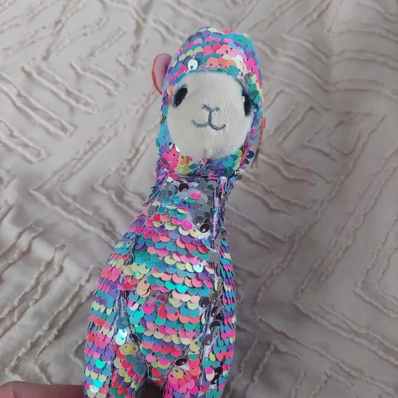 Ty Other - Ty Beanie Boo “Lola” Sequin Llama Plush – Colorful Sparkly Stuffed Animal